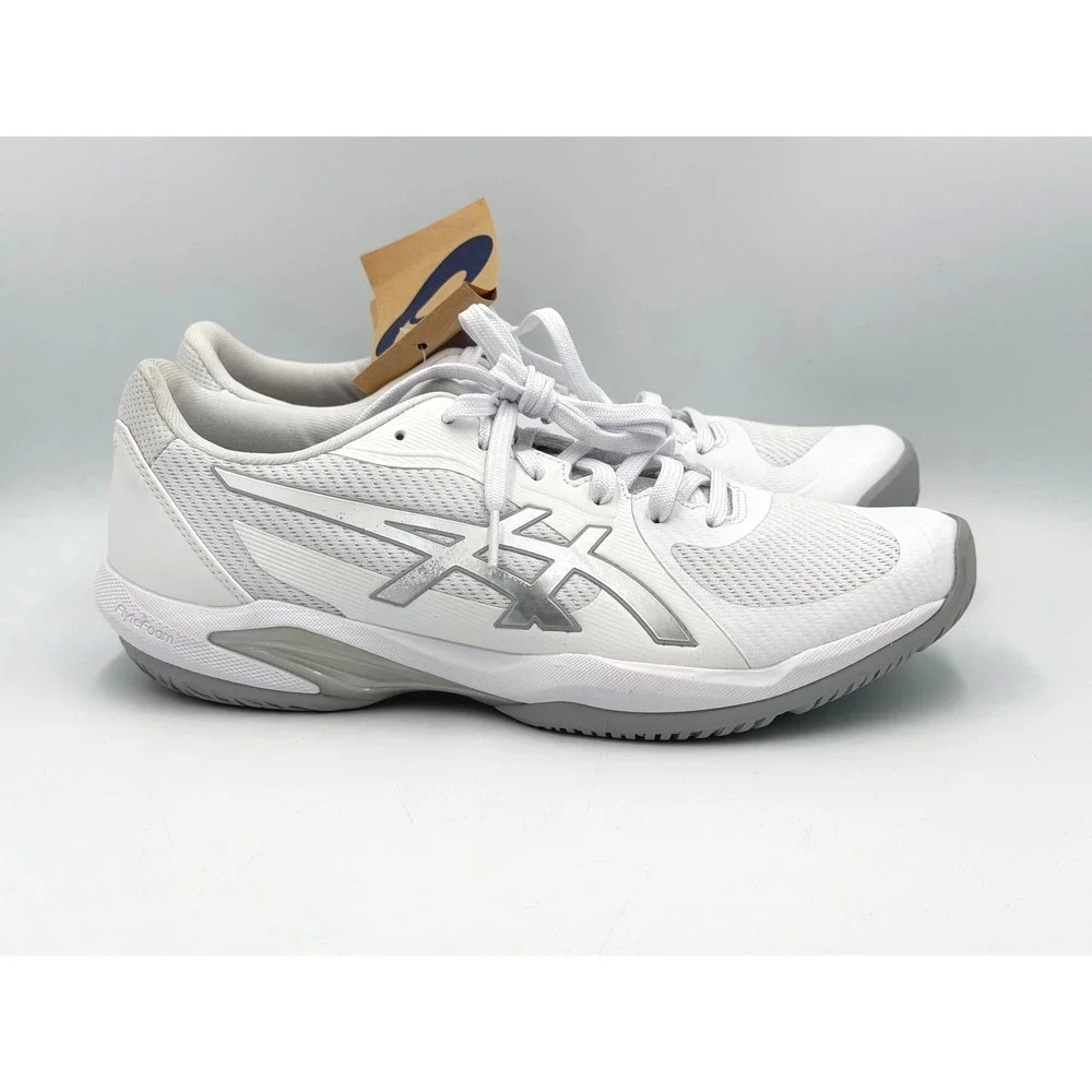 ASICS Solution Swift FF Womens 9.5 Tennis Shoes White Silver 1042A265